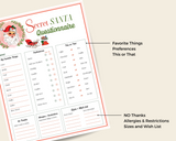 Secret Santa Bundle with Questionnaire to Download and Print, Secret Santa Sign Up Form, Office Secret Santa Party
