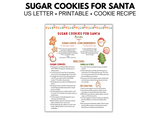 Cookies and Milk for Santa, Christmas Printable for Kids, Placemat, Christmas activity, Dear Santa, Sugar Cookie Recipe Printable