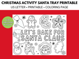 Cookies and Milk for Santa, Christmas Printable for Kids, Placemat, Christmas activity, Dear Santa, Sugar Cookie Recipe Printable