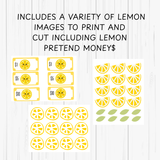 Printable Lemonade Stand Kit for Kids – Dramatic Play Bundle with Signs, Menu, Labels & Pretend Play Money
