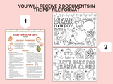 Cookies and Milk for Santa, Christmas Printable for Kids, Placemat, Christmas activity, Dear Santa, Sugar Cookie Recipe Printable