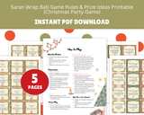 Christmas Saran Wrap Ball Game Printable – Rules, Challenge Cards & Coal Cards