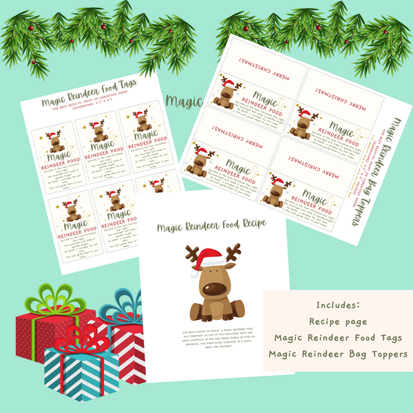 Magic Reindeer Food Tags and Gift Bag Toppers